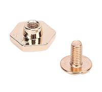 Ycauty Kit de remaches hexagonales duraderos de 10 mm y tornillos de cabeza redonda con ranura para reparación de la piel, instalación simple, diseño compacto, 50 piezas (oro claro)