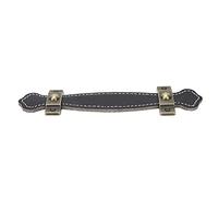 Ycauty Manija del Cajón Tirador Moderno de Cuero Artificial para Muebles para Puerta de Gabinete, Cómoda Manija de Equipaje para Maleta para Armario de 6.30 X 1.50 Pulgadas, Color Negro