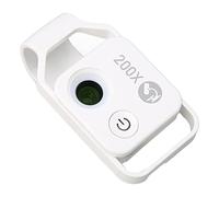 Ycauty Mini Microscopio de Bolsillo para Teléfono con Lente CPL, Aumento de 200X para Adultos y Niños, Microscopio de Teléfono Portátil Liviano para iOS y, Recargable por USB (Negro) (Blanco)