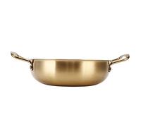 Ycauty Olla de Fideos Portátil de Acero Inoxidable, Liviana para Cocinar Ramen en la Oficina, el Dormitorio, el Campamento o el Hogar, 2,4 Pulgadas, Dorado (Diámetro interior 28cm)