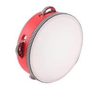 Ycauty Pandereta de Mano de Madera con Campanas Pequeñas Portátil para Educación Musical y Actuaciones de Niños (6 pulgadas rojo)