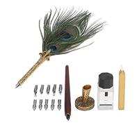 Ycauty Pluma de Pluma Exquisita Caligrafía Artística para Obras de Arte de Escritorio Adecuada para Parejas y Profesores 11,4x1,9x4,7 Pulgadas (SP275035P pavo real doble)