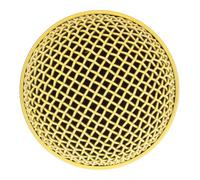 Ycauty Protector de Cabeza de Micrófono Duradero de Repuesto de Rejilla de Micrófono de Malla para SM58S BETA58A, Parabrisas Incorporado para Actuaciones en Vivo y Grabación de Estudio, Acero (Oro)