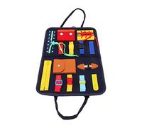 Ycauty Tablero Sensorial Montessori para Niños Pequeños, Herramienta de Aprendizaje Redonda y Brillante para Autismo, 11,1 X 17,4 Pulgadas