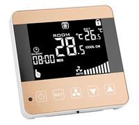 Ycauty Termostato de Aire Acondicionado Central Elegante Controlador de Temperatura LCD para Unidad Fan Coil, Sensor de Alta Precisión, para Uso en el Hogar/Oficina (WiFi, (Control por Voz para