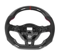 Ycauty Volante de Carreras de Fibra de Carbono, Cuero Napa para MK6 GTD 2009-2013, Alta Resistencia Al Calor, Costuras Rojas