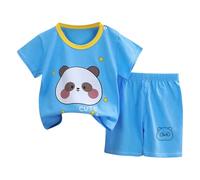 YCBMINGCAN Conjunto de ropa para bebé y niño, conjunto de verano de dos piezas, camiseta de manga corta a rayas amarillas, camiseta de manga corta y pantalones cortos, ropa de ocio cómoda para el día