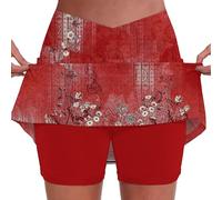 YCBMINGCAN Falda con pantalón para mujer, falda corta, cintura alta, con bolsillos, falda de tenis para yoga, pilates, fitness, transpirable, diseño de línea A, opaca, cómoda, de secado rápido, tiempo