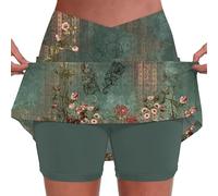 YCBMINGCAN Falda con pantalón para mujer, falda corta, cintura alta, con bolsillos, falda de tenis para yoga, pilates, fitness, transpirable, diseño de línea A, opaca, cómoda, de secado rápido, tiempo