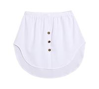 YCBMINGCAN Falda de blusa para mujer con botones, extensión de camisa falsa, elegante minifalda, camisa extendida, negro, blanco, camisa larga, tallas grandes, #4-blanco, 5X-Large