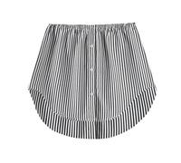 YCBMINGCAN Falda de blusa para mujer, enagua con botones, alargador de camisa, elegante, mini falsa, camisa, extensora, color negro y blanco, tallas grandes