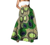 YCBMINGCAN Falda de swing grande estampada con bolsillo suelto y media longitud Falda lápiz negra Mujer, verde, XL