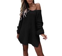 YCBMINGCAN Jersey para mujer de color puro, blusa Season New de punto con cuello de pico, jersey de lana para mujer, talla grande