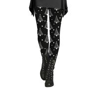 YCBMINGCAN Leggings térmicos para mujer, algodón, casual, moda, Navidad, muñeco de nieve, estampados, elásticos, largos, para mujer, invierno, Navidad, leggings para mujer, Negro , 3XL