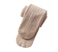YCBMINGCAN Leggins para niñas con forro de vellón de algodón cálido, leggings completas de punto elástico básicas de longitud completa para calcetines de invierno, caqui, 6-8 años