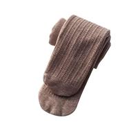 YCBMINGCAN Leggins para niñas con forro de vellón de algodón cálido, leggings completas de punto elástico básicas de longitud completa para calcetines de invierno, café, 6-8 años