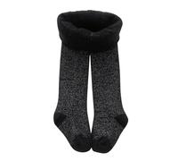 YCBMINGCAN Medias térmicas para niña forradas, opacas de invierno para niños, medias de punto cálidas con forro interior de forro polar, mallas térmicas para escuela e invierno, #2-negro, 12- 24 Meses