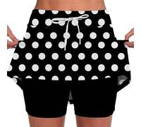 YCBMINGCAN Minifalda corta para mujer, falda corta con pantalón bajo, cintura alta, para fitness, atletismo, playa, diseño plisado, línea A, opaca, de secado rápido, transpirable, ropa de ocio, Negro