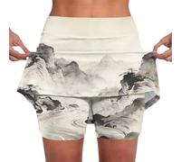 YCBMINGCAN Minifalda corta para mujer, falda corta con pantalón, con bolsillo, cintura alta, falda de tenis para correr, correr, ligera, diseño de línea A, opaca, de secado rápido, transpirable, para