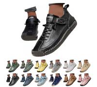 YCBMINGCAN Montela Zapatos para mujer ortopédicos, cómodos y ajustables, zapatillas planas de ocio, zapatos de tacón bajo con entrada deslizante para pies anchos, zapatos de cuero suave y