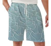 YCBMINGCAN Pantalones cortos anchos de pierna ancha para verano y playa de talla grande para hombre Walk Shorts, Lila., L