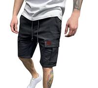 YCBMINGCAN Pantalones cortos cargo para hombre, de verano, pantalones cortos de algodón, bermudas, pantalones cargo cortos con bolsillos, ligeros, monocolor, pantalones de senderismo, vintage