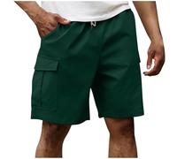YCBMINGCAN Pantalones cortos cargo para hombre, de verano, pantalones cortos para hombre, pantalones cortos de ocio, corte holgado, varios bolsillos, básicos al aire libre, pantalones cortos de