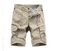 YCBMINGCAN Pantalones cortos cargo para hombre, pantalones cortos de verano para hombre, informales, chinos, pantalones cortos de ocio, corte holgado, varios bolsillos, pantalones cargo cortos con