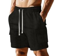 YCBMINGCAN Pantalones cortos para hombre, pantalones cortos cargo de verano, algodón, bermudas, pantalones cargo cortos con bolsillos, pantalones de trekking, pantalones deportivos, pantalones de