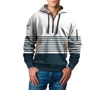 YCBMINGCAN Sudadera con capucha para hombre con cremallera | Sudadera con capucha estilo callejero con diseño de bloque de colores y bolsillos cargo | Sudadera de manga larga para otoño, Wh1, M