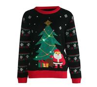 YCBMINGCAN Sudadera de Navidad para mujer con bufanda 3D, diseño de reno, divertido jersey navideño de punto para el invierno, fiesta festiva como idea de regalo, gris oscuro, XL