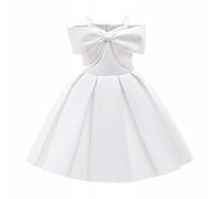 YCBMINGCAN Vestido de verano para niña, vestido informal para niños, vestido de playa, sin mangas, ligero, para vacaciones, días calurosos de verano y actividades de ocio diarias, Blanco, 2-3 años