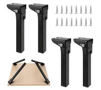 YCBTPS 4 Patas Plegables De Metal para Mesa, Patas De Muebles Plegables, Pata De Repuesto De Muebles para Escritorio, Pies De Soporte para Sofá, Cama, Sillas(30cm/12in)