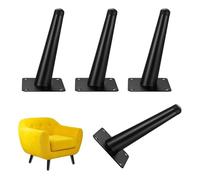 YCBTPS 4Pcs Patas De Muebles De Metal Patas De Muebles De Cono Inclinado 40cm 72cm Pata Cónicas Ajustables para Mesas para Sofás, Gabinete, Sillas(Black,45cm/18in)