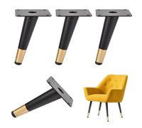 YCBTPS 4Pcs Patas De Muebles De Metal Patas De Muebles De Cono Inclinado 40cm 72cm Pata Cónicas Ajustables para Mesas para Sofás, Gabinete, Sillas(Gold,90cm/35in)