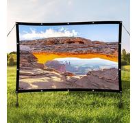 YCBTPS 72/100/200/300'' Pantalla De Proyección，Pantalla De Proyector Plegable Portátil，Tela Proyector con Borde Negro/Orificios Colgantes，Pantalla Proyector Anti Luz(160in/4:3)