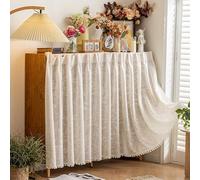 YCBTPS Cortinas Cortas Retro Cortina Corrediza para Gabinete, Cortina Armario para Cocina Privacidad Cortinas Puerta Prueba Polvo para Debajo del Fregadero(130 * 70cm)