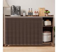 YCBTPS Cortinas De Gabinete para Cocina, Cortina A Prueba De Polvo para Estante, Cortinas De Gabinete Sin Puertas Cortina Antipolvo para Debajo del Fregadero(Brown,100x80cm)