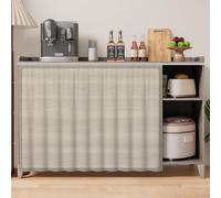 YCBTPS Cortinas De Gabinete para Cocina, Cortina A Prueba De Polvo para Estante, Cortinas De Gabinete Sin Puertas Cortina Antipolvo para Debajo del Fregadero(Khaki,90x120cm)