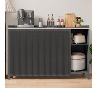 YCBTPS Cortinas De Gabinete para Cocina, Cortina A Prueba De Polvo para Estante, Cortinas De Gabinete Sin Puertas Cortina Antipolvo para Debajo del Fregadero(Black,50x80cm)