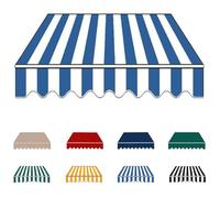 YCBTPS Lona De Repuesto para Toldo Exterior 3.0x2m, Tela De Repuesto para Toldo, Lona Recambio Jardín Patio Terraza Balcón(Blue-White,4x3.0m(13x10ft))