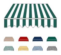 YCBTPS Lona De Repuesto para Toldo Exterior 3.0x2m, Tela De Repuesto para Toldo, Lona Recambio Jardín Patio Terraza Balcón(Green-White,2x1.5m(6.5x5ft))