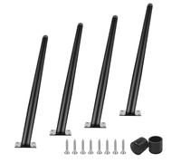 YCBTPS Patas para Muebles De Bricolaje para Escritorio, Patas De Mesas Cono Inclinadocon De Metal Negro para Gabinete, Mesa De Oficina, Juego De 4(20cm/8in)
