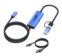 YCBUENO Cable de transmisión en vivo PD3.0 de 2 m + tarjeta de captura de video tipo C 4K a USB 3.0 tipo C adaptador con captura de videojuegos PD de 100 W para editar videos, juegos, transmisión,