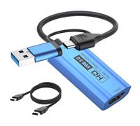 YCBUENO Vedio - Tarjeta de captura 4K a USB 3.0 A/tipo C, adaptador de captura de videojuegos para edición de video, juegos, transmisión, enseñanza en línea