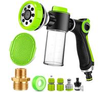 YCCOKJJ Dog Washing Hose Attachment, Dog Sprayer with 3.5oz/100cc Soap Dispenser Bottle, Massage Brush, Solid Brass Garden Hose Adapters, Garden Hose Nozzle for Pet Bathing, Car Washing