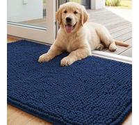 YCDZSW Felpudo Entrada Casa, Alfombra Interior Antideslizante y Absorbente, Microfibra de Chenilla Suave, Lavable, para Perro, Entrada, Puerta y Pasillo (Azul Marino,43×61 cm)