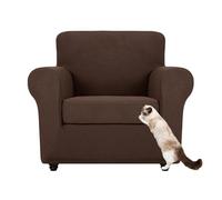 YCDZSW Funda Sofa 3 Plazas con Reposabrazos, Fundas Sofa Elasticas Universal, Funda Sofá Antideslizante, con Respaldos Separados y Cojines para Asientos (MarróN Oscuro,1 Plaza)