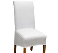 YCDZSW Fundas Sillas de Comedor Pack 2/4/6 Comedor Cuero Impermeable Elásticas Fundas Sillas Oficina Ajustable Fundas Sillas Gaming Fácil Limpiar Duradera (Blanco,6 Piezas)