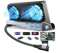 YCE - Ventiladores de refrigeración duales 10 en 1, estación de acoplamiento de cubierta de vapor con HDMI 2.0, 5 puertos USB, 1000 Mbps, ranura SD/TF, USB-C 100 W PD, adaptador de 40 Gbps para Steam